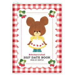 Japan The Bear's School A6 Planner Monthly Schedule Book - Red 2027