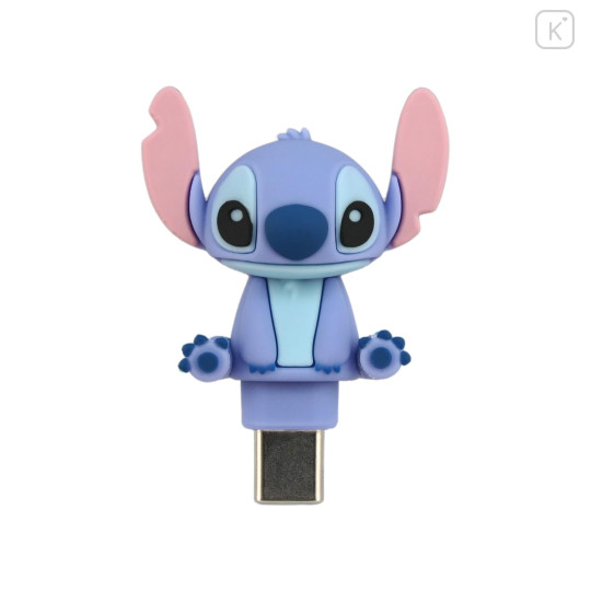 Japan Disney Powattomo Soft Glow USB-C Charm Pin - Stitch - 1