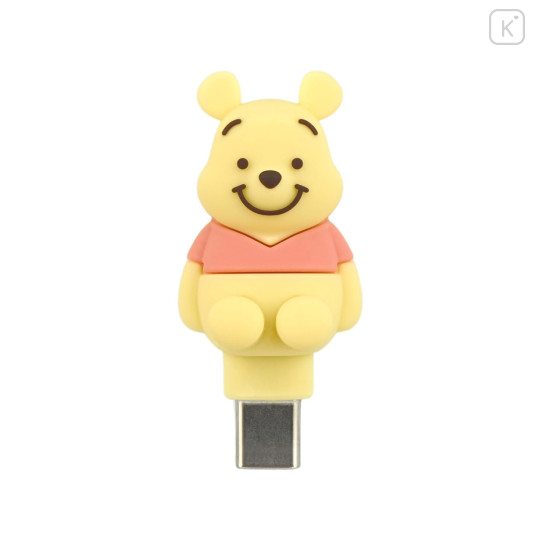Japan Disney Powattomo Soft Glow USB-C Charm Pin - Pooh - 1