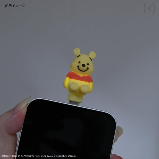 Japan Disney Powattomo Soft Glow USB-C Charm Pin - Pooh - 4