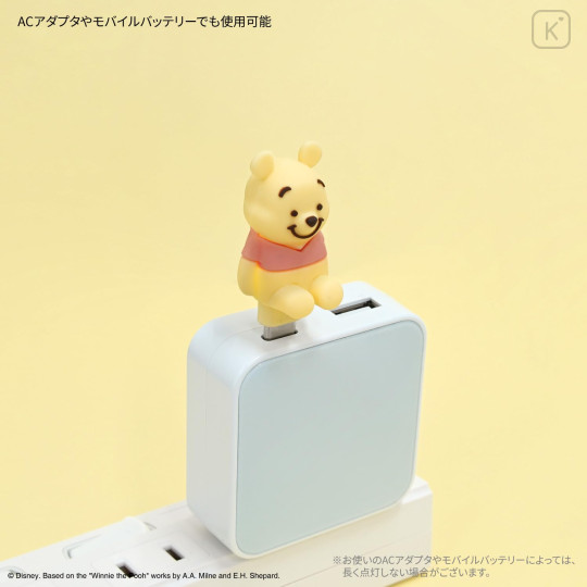 Japan Disney Powattomo Soft Glow USB-C Charm Pin - Pooh - 5