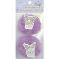 Japan Sanrio Fancy Pom-Pom Pair Hair Ties - Kuromi - 1