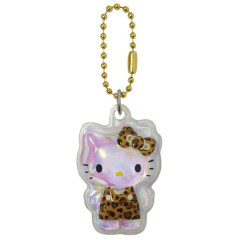 Japan Sanrio Puffy Petit Ball Chain - Hello Kitty : Leopard Brown