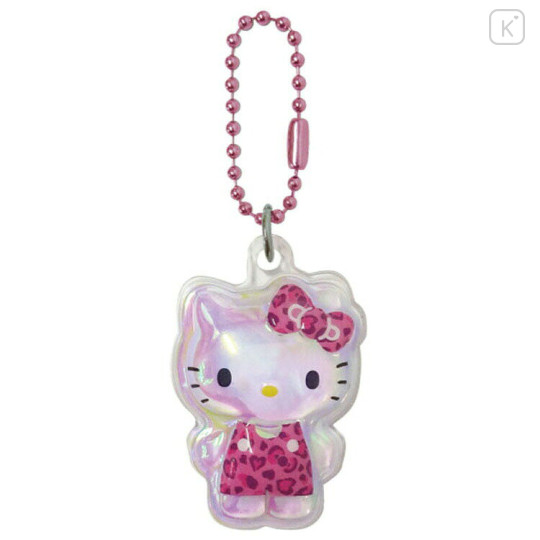 Japan Sanrio Puffy Petit Ball Chain - Hello Kitty : Leopard Pink - 1