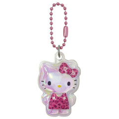 Japan Sanrio Puffy Petit Ball Chain - Hello Kitty : Leopard Pink